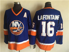 New York Islanders #16 Pat LaFontaine 1980's CCM Vintage Blue Jersey