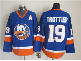 New York Islanders #19 Bryan Trottier 1980's CCM Vintage Blue Jersey