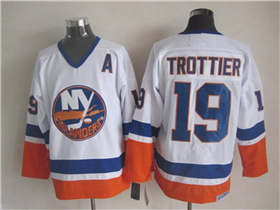 New York Islanders #19 Bryan Trottier 1980's CCM Vintage White Jersey