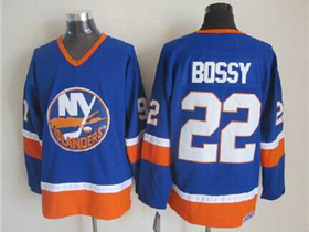 New York Islanders #22 Mike Bossy 1980's CCM Vintage Blue Jersey