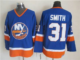 New York Islanders #31 Billy Smith 1980's CCM Vintage Blue Jersey