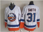 New York Islanders #31 Billy Smith 1980's CCM Vintage White Jersey