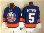 New York Islanders #5 Denis Potvin 1970's CCM Vintage Blue Jersey