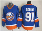 New York Islanders #91 Butch Goring 1980's CCM Vintage Blue Jersey