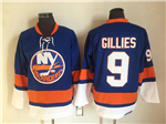 New York Islanders #9 Clark Gillies 1970's CCM Vintage Blue Jersey