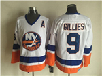 New York Islanders #9 Clark Gillies 1980's CCM Vintage White Jersey