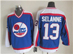 Winnipeg Jets #13 Teemu Selanne 1989 CCM Vintage Blue Jersey