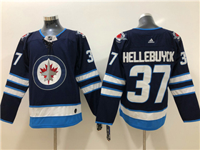 Winnipeg Jets #37 Connor Hellebuyck Home Navy Jersey