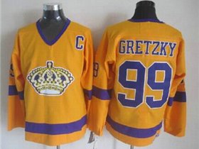 Los Angeles Kings #99 Wayne Gretzky 1970's Vintage CCM Gold Jersey