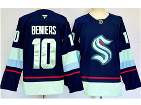 Seattle Kraken #10 Matty Beniers 2024 Navy Jersey