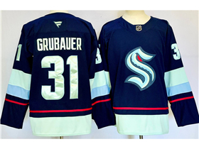 Seattle Kraken #31 Philipp Grubauer 2024 Navy Jersey