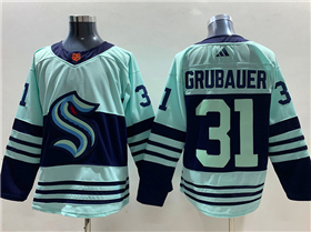 Seattle Kraken #31 Philipp Grubauer Teal Reverse Retro 2.0 Jersey