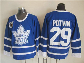 Toronto Maple Leafs #29 Félix Potvin 1991 CCM Vintage 75th Blue Jersey