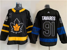 Toronto Maple Leafs #91 John Tavares Black Alternate Reversible Jersey