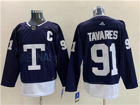 Toronto Maple Leafs #91 John Tavares Navy 2022 Heritage Classic Jersey