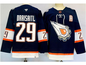 Edmonton Oilers #29 Leon Draisaitl Navy Reverse Retro 2.0 Jersey