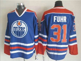 Edmonton Oilers #31 Grant Fuhr 1987 CCM Vintage Blue Jersey