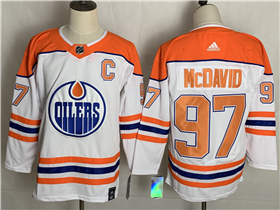 Edmonton Oilers #97 Connor McDavid White 2020/21 Reverse Retro Jersey