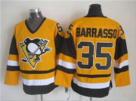 Pittsburgh Penguins #35 Tom Barrasso 1980's Vintage CCM Gold Jersey