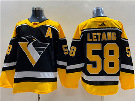 Pittsburgh Penguins #58 Kris Letang Black Reverse Retro 2.0 Jersey