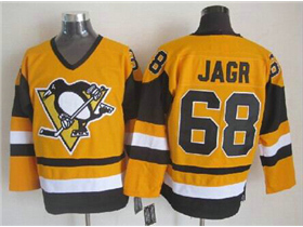 Pittsburgh Penguins #68 Jaromir Jagr 1980's Vintage CCM Gold Jersey