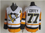 Pittsburgh Penguins #77 Paul Coffey 1992 Vintage CCM White/Gold Jersey