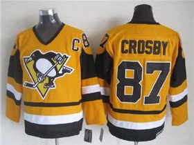 Pittsburgh Penguins #87 Sidney Crosby 1980's Vintage CCM Gold Jersey