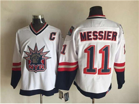 New York Rangers #11 Mark Messier 1998 CCM Liberty Logo White Jersey