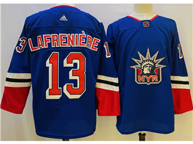 New York Rangers #13 Alexis Lafrenière Royal Reverse Retro 2.0 Jersey