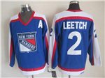 New York Rangers #2 Brian Leetch 1977 CCM Throwback Blue Jersey