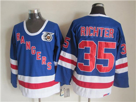 New York Rangers #35 Mike Richter CCM 75th Blue Jersey