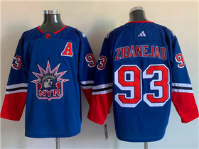 New York Rangers #93 Mika Zibanejad Royal Reverse Retro 2.0 Jersey