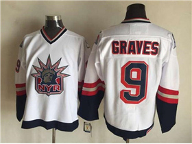 New York Rangers #9 Adam Graves 1998 CCM Liberty Logo White Jersey