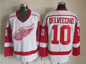 Detroit Red Wings #10 Alex Delvecchio CCM Vintage White Jersey