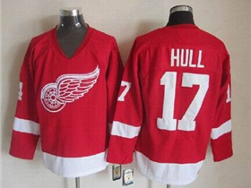 Detroit Red Wings #17 Brett Hull CCM Vintage Red Jersey