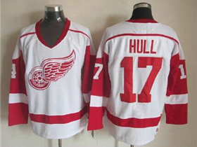 Detroit Red Wings #17 Brett Hull CCM Vintage White Jersey