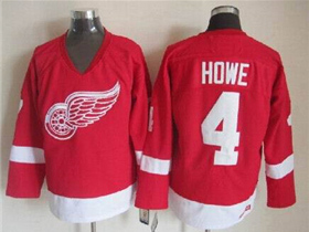 Detroit Red Wings #4 Syd Howe CCM Vintage Red Jersey