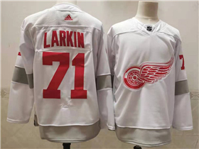 Detroit Red Wings #71 Dylan Larkin White 2020/21 Reverse Retro Jersey