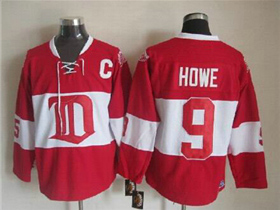 Detroit Red Wings #9 Gordie Howe CCM Vintage Red Jersey