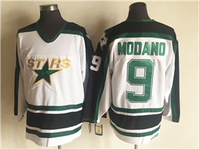 Dallas Stars #9 Mike Modano 1990's CCM Vintage White Jersey