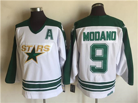 Dallas Stars #9 Mike Modano CCM Vintage White Jersey