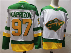 Minnesota Wild #97 Kirill Kaprizov White 2020/21 Reverse Retro Jersey