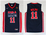 1992 Olympic Team USA #11 Karl Malone Navy Jersey