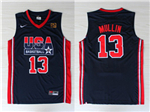 1992 Olympic Team USA #13 Chris Mullin Navy Jersey