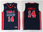 1992 Olympic Team USA #14 Charles Barkley Navy Jersey