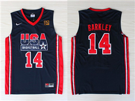 1992 Olympic Team USA #14 Charles Barkley Navy Jersey