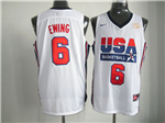 1992 Olympic Team USA #6 Patrick Ewing White Jersey