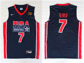 1992 Olympic Team USA #7 Larry Bird Navy Jersey