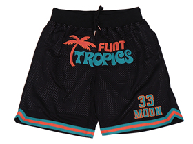 Flint Tropics #33 Jackie Moon Black Basketball Shorts