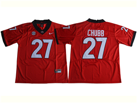 Georgia Bulldogs #27 Nick Chubb Red College Football Jersey